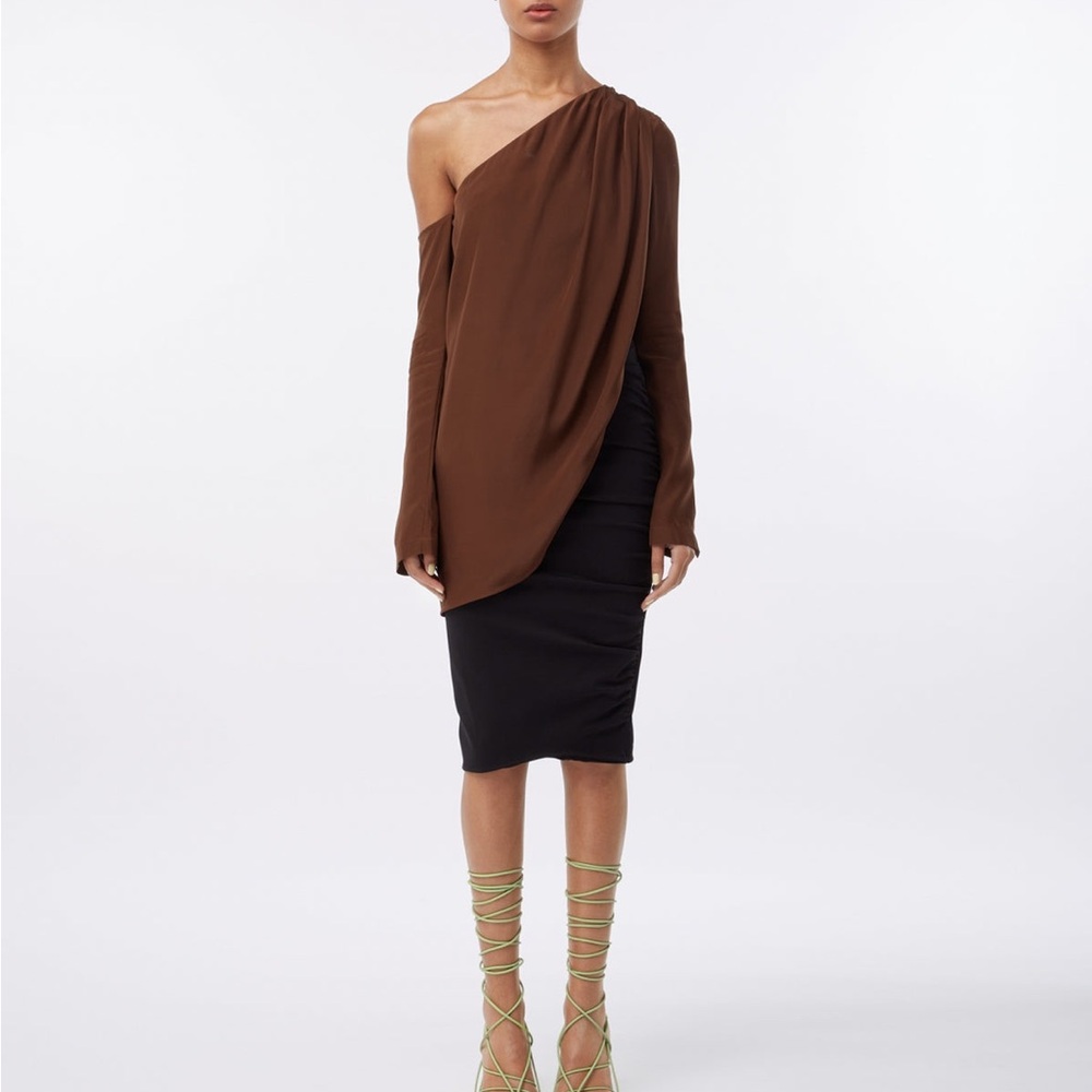 GAUGE 81 One Shoulder Brown Top